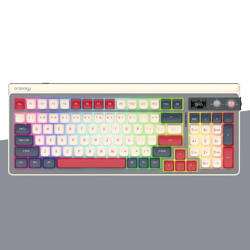 Fopato H98 Gasket Mechanical Keyboard - Version:Red Beige - Switch:TTC Neptune Linear
