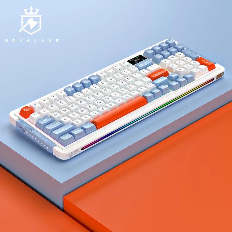 Royalaxe L75 & L98 Gasket Mechanical Keyboard - Keyboard:Blue - Type:L98 - Switch:TTC Rabbit