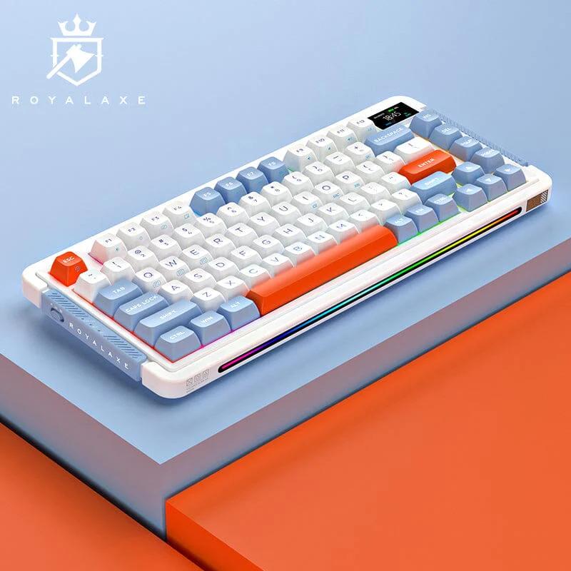 Royalaxe L75 & L98 Gasket Mechanical Keyboard - Keyboard:Blue - Type:L75 - Switch:TTC Rabbit