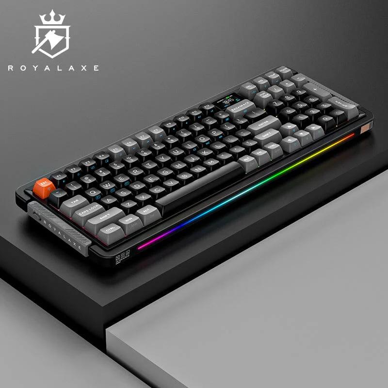 Royalaxe L75 & L98 Gasket Mechanical Keyboard - Keyboard:Grey - Type:L98 - Switch:TTC Rabbit