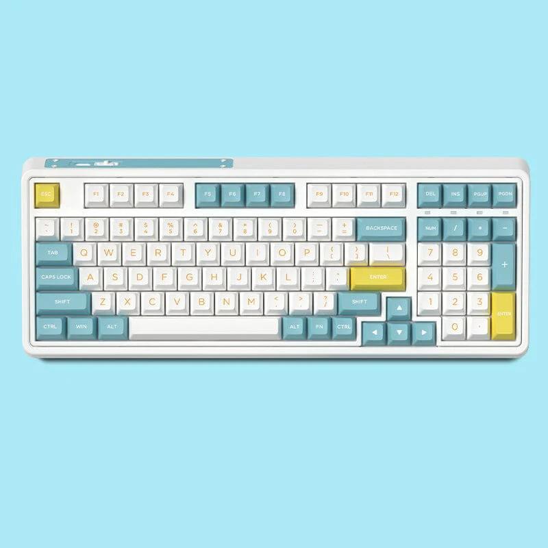 FL·ESPORTS CMK98 Candy Hot-swappable Mechanical Keyboard - Version:Sea salt lemon(three mode) - Switch:Box V2 Brown