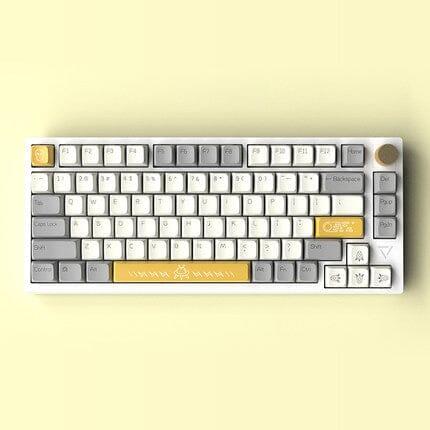 AJAZZ AK816 Three Mode Gasket Mechanical Keyboard - Version:AK816-White - Switch:Gateron G Pro Yellow