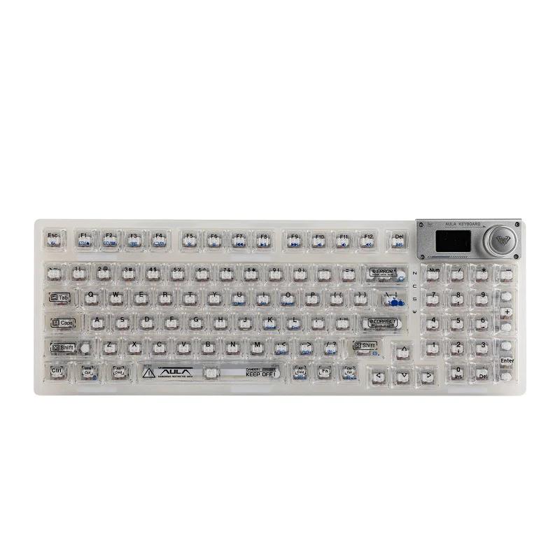 AULA F98 PRO Gasket Mechanical Keyboard - Version:F98 PRO Clear - Switch:Ice Crystal