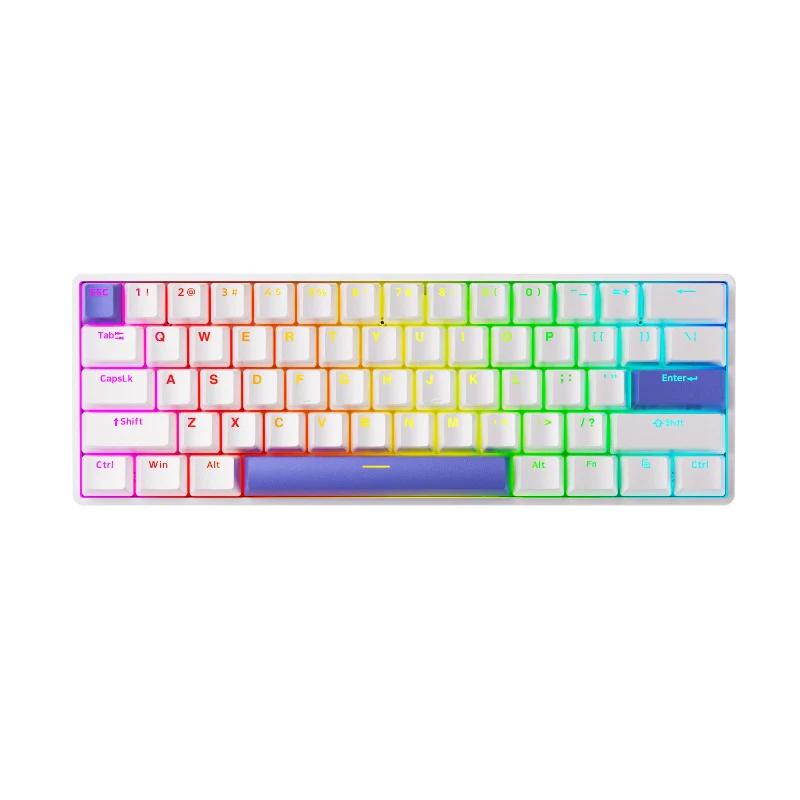 DrunkDeer G60 Wired Magnetic Switch Rapid Trigger 61keys Keyboard - Version:G60 White - Keycaps:White Peri