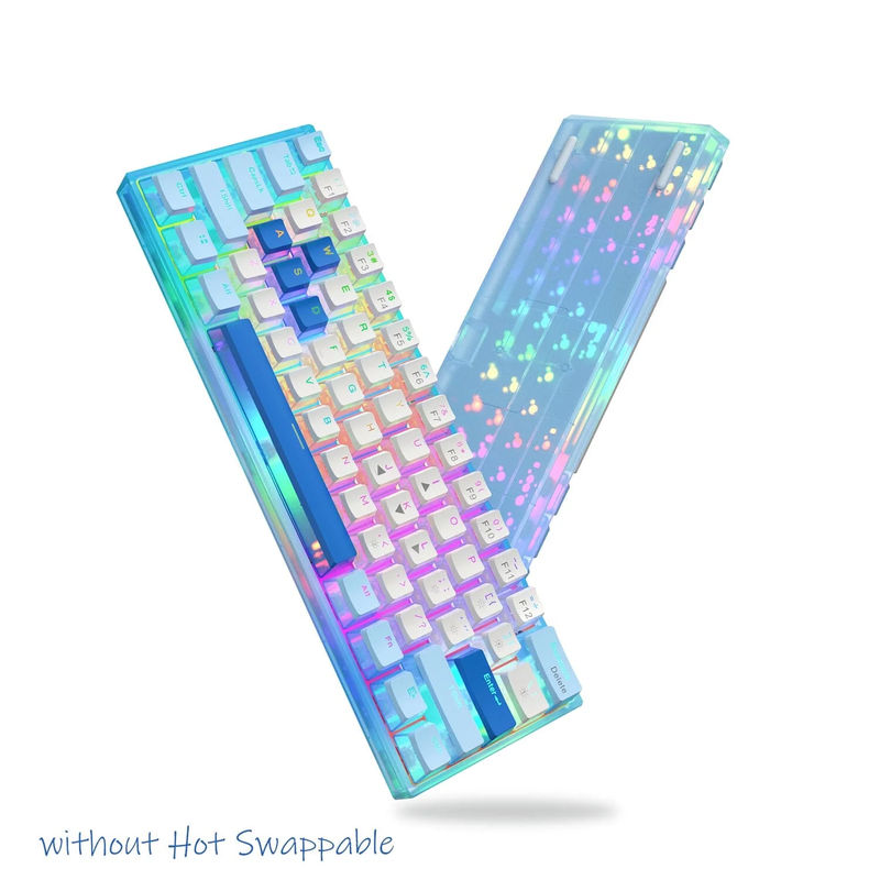 Womier WK61 Hotswap RGB Gaming Keyboard - Type:White Blue - Switch:Red Switch