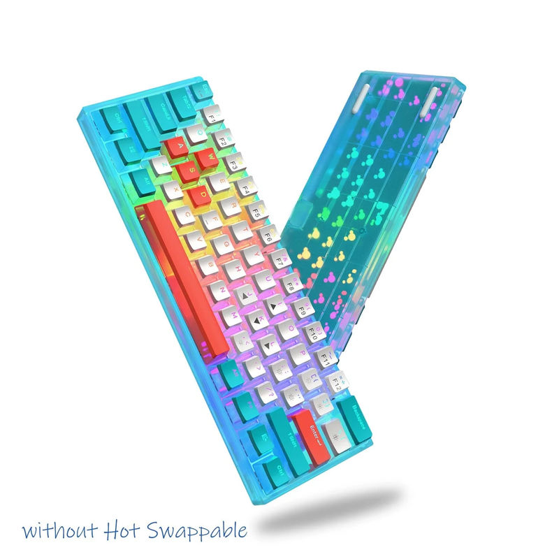 Womier WK61 Hotswap RGB Gaming Keyboard - Type:Cyan orange - Switch:Red Switch
