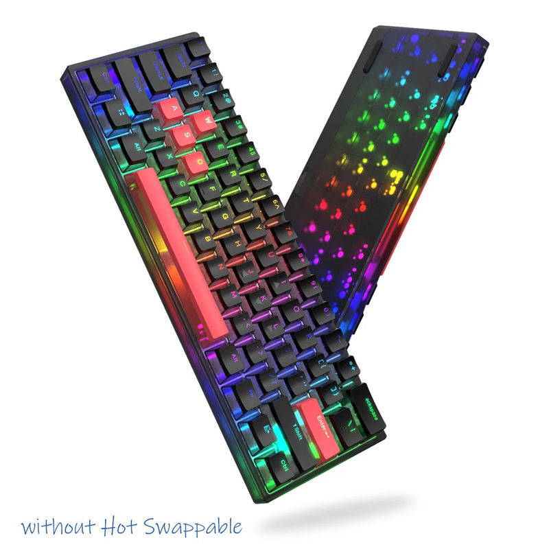 Womier WK61 Hotswap RGB Gaming Keyboard - Type:Black orange - Switch:Red Switch