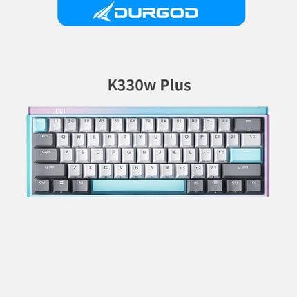 DURGOD K330W PLUS Wireless Hot-Swap Mechanical Keyboard - Type:Pinkblue(ice cream) - Switches:Brown Switch