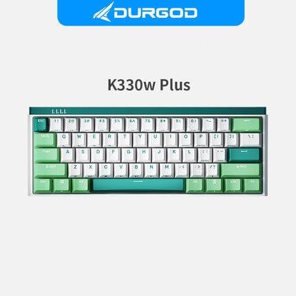 DURGOD K330W PLUS Wireless Hot-Swap Mechanical Keyboard - Type:Green(mint) - Switches:Brown Switch