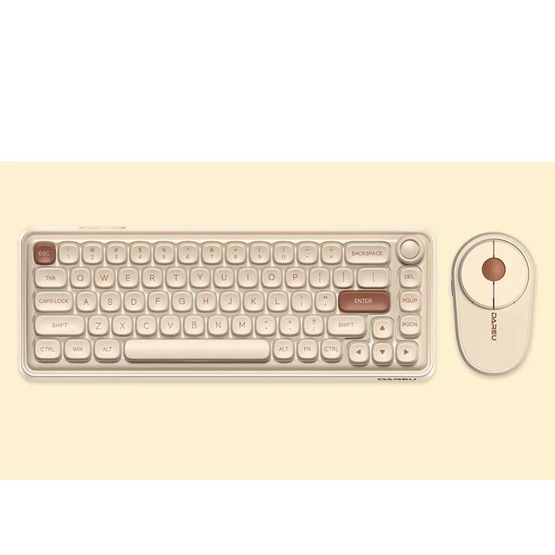 DAREU Z68 Sugar Cube Series Mechanical Keyboard - Version:Z68 White+Z12 Mouse - Switch:Kailh MX Light