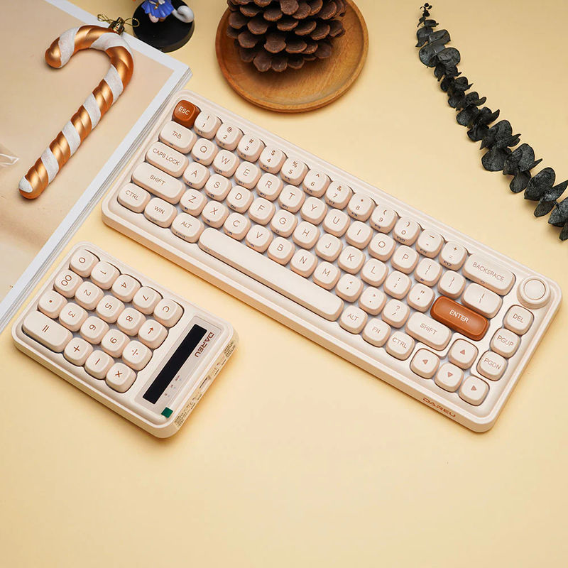 DAREU Z68 Sugar Cube Series Mechanical Keyboard - Version:Z68 White+Z19 Numpad - Switch:Kailh MX Light