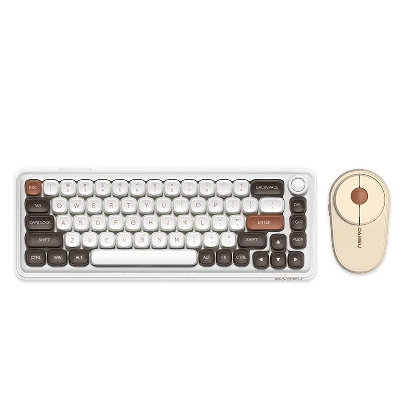 DAREU Z68 Sugar Cube Series Mechanical Keyboard - Version:Z68 Mocha+Z12 Mouse - Switch:Kailh MX Light