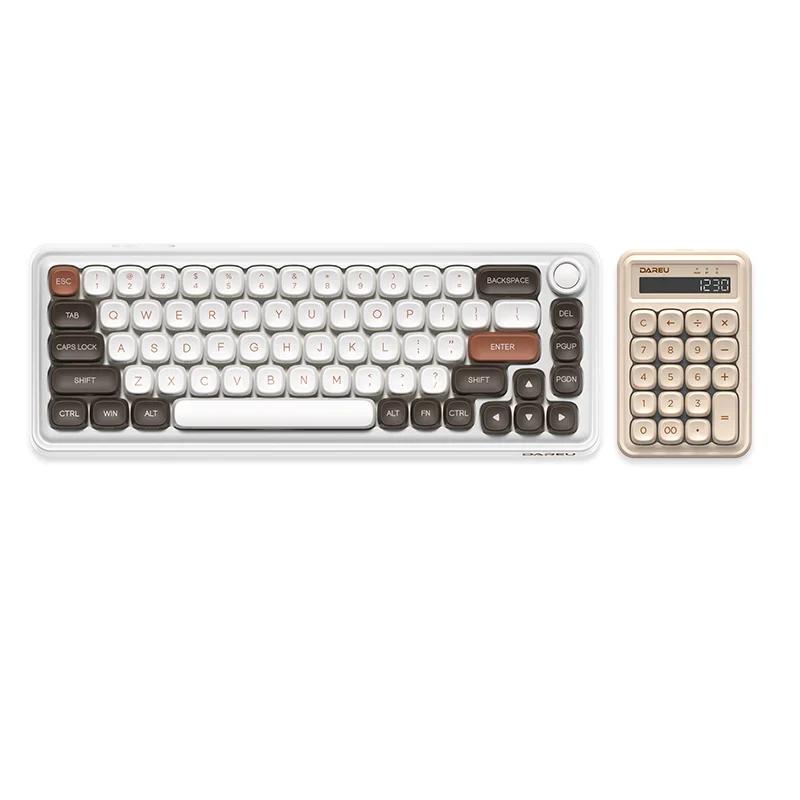 DAREU Z68 Sugar Cube Series Mechanical Keyboard - Version:Z68 Mocha+Z19 Numpad - Switch:Kailh MX Light