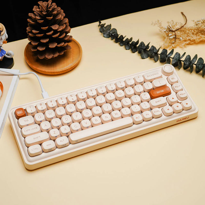 DAREU Z68 Sugar Cube Series Mechanical Keyboard - Version:Z68 White - Switch:Kailh MX Light