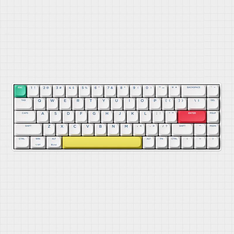 XINMENG C68 Three Mode Low Profile Mechanical Keyboard - Version:White - Switch:Silent Switch
