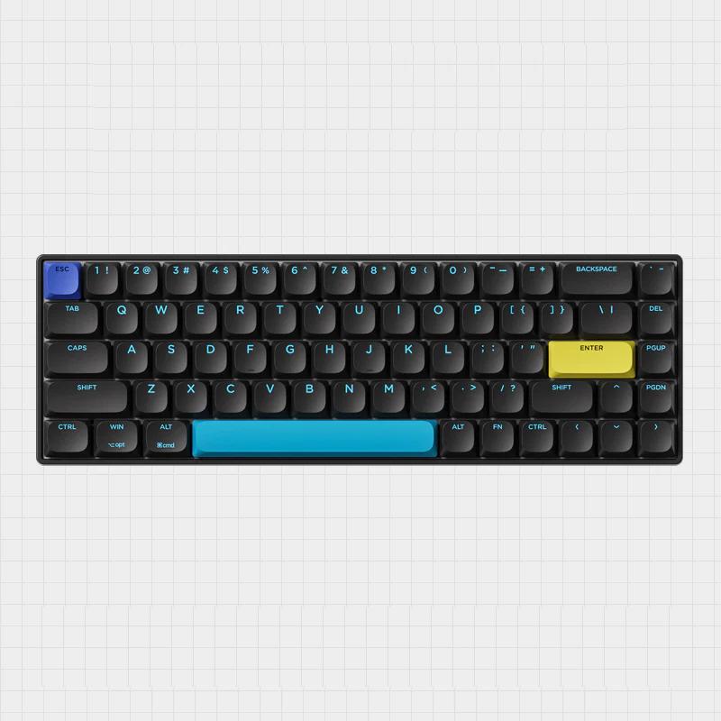 XINMENG C68 Three Mode Low Profile Mechanical Keyboard - Version:Black - Switch:Blue Switch
