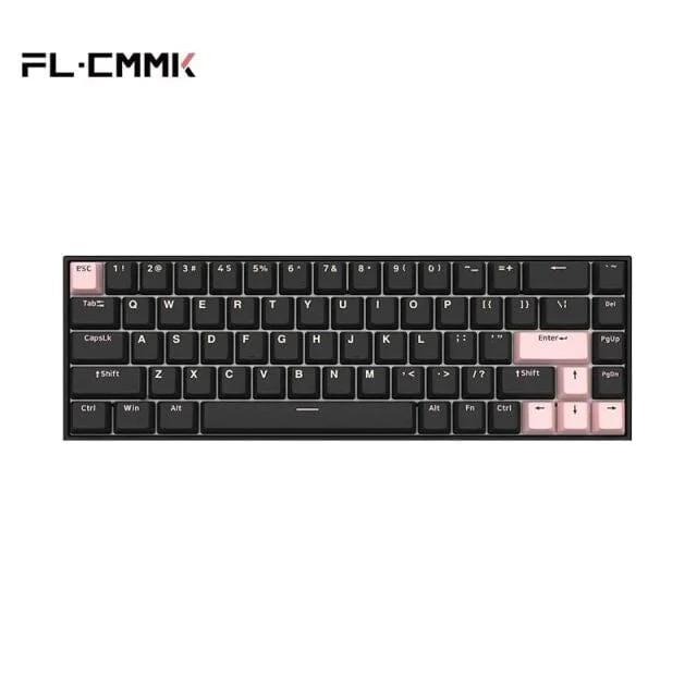 FL·ESPORTS F12 Kailh Box 68 Keys Wireless/Wired Mechanical Keyboard - Version:Black - Switch:box red - Backlight:Blue light