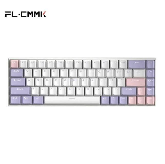 FL·ESPORTS F12 Kailh Box 68 Keys Wireless/Wired Mechanical Keyboard - Version:Purple - Switch:box red - Backlight:Blue light