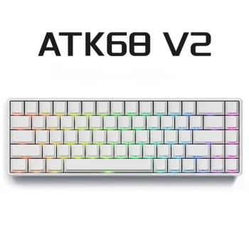 VXE ATK68 Magnetic Switch Mechanical Keyboard - Version:ATK68 V2-White - Switch:Magnetic Jade Purple