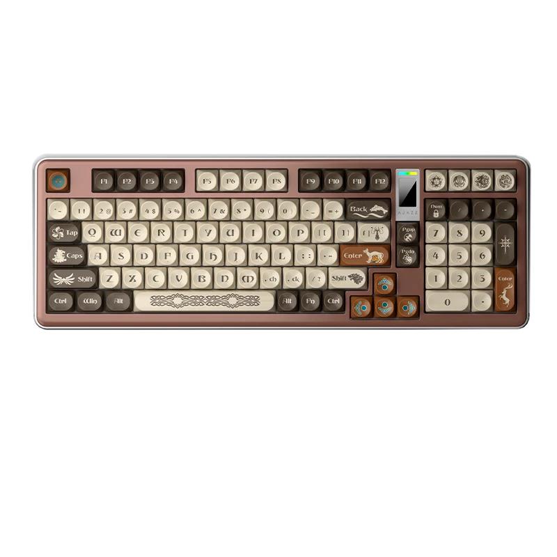 AJAZZ AC100 LCD Aluminium Alloy Mechanical Keyboard - Version:Three Mode-RGB - Color Type:Celtic - Switch:Box ice mint