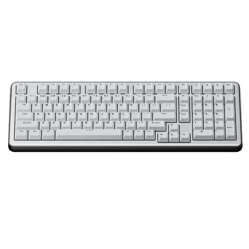 AJAZZ AC100 LCD Aluminium Alloy Mechanical Keyboard - Version:Wired-White Light - Color Type:White - Switch:Gift Linear