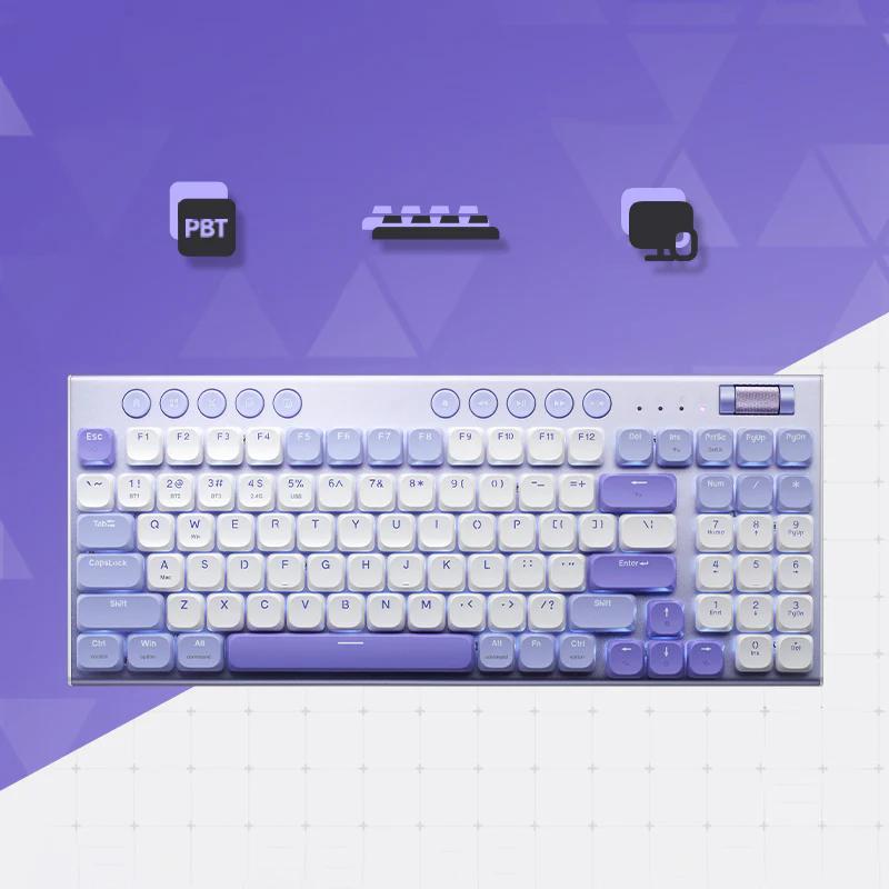 ThundeRobot K96 Low Profile Mechanical Keyboard - Version:Water Wisteria - Switch:Red Switch