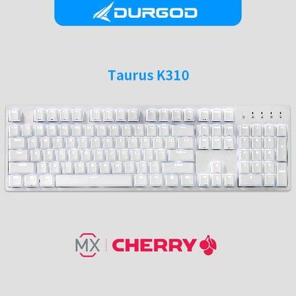 DURGOD K320/K310 White Light Mechanical Keyboard - Type:White 104 keys-K310 - Switch:Cherry Blue