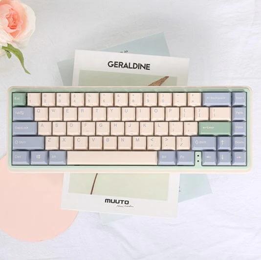 VARMILO Minilo 65% Hot-swap Morandi Mechanical Keyboard - Type:Eucalyptus-Three mode - Switch:Cherry Brown