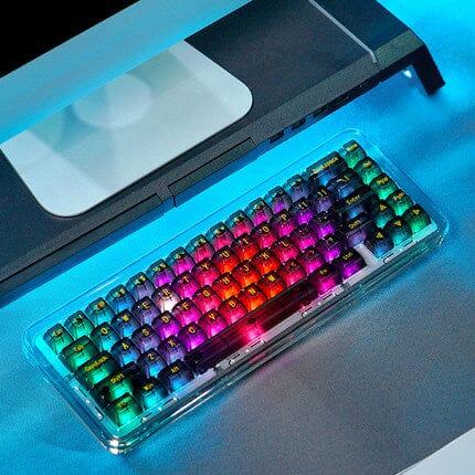 FirstBlood B67 Full Acrylic Gasket Mount Mechanical Keyboard - Color Version:Obsidian Black - Switch:Kailh Clione Limacina Linear