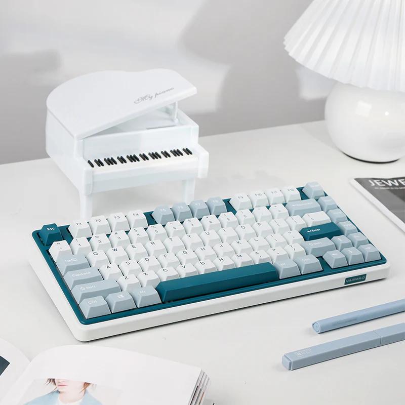 Varmilo Minilo 75% Gasket Mechanical Keyboard - Version:Bluebell Dual-Mode&White LED - Switches:EC V2 Silent Daisy
