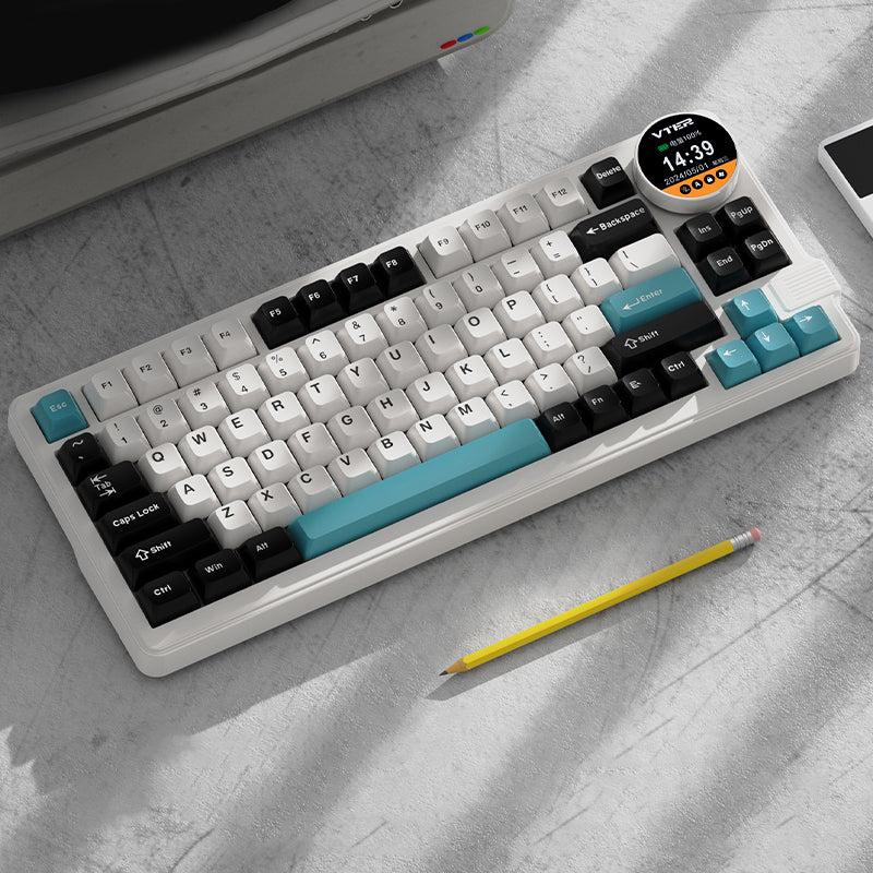 FEKER VTER K75 RGB with Screen Mechanical Keyboard - Version:K75 White - Switch:Flower Switch