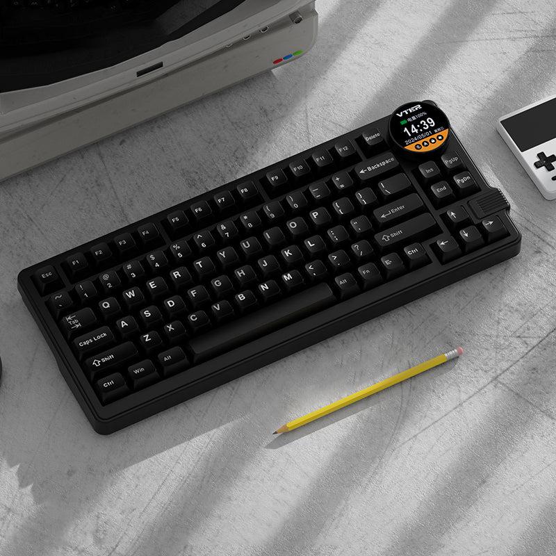 FEKER VTER K75 RGB with Screen Mechanical Keyboard - Version:K75 Black - Switch:Flower Switch