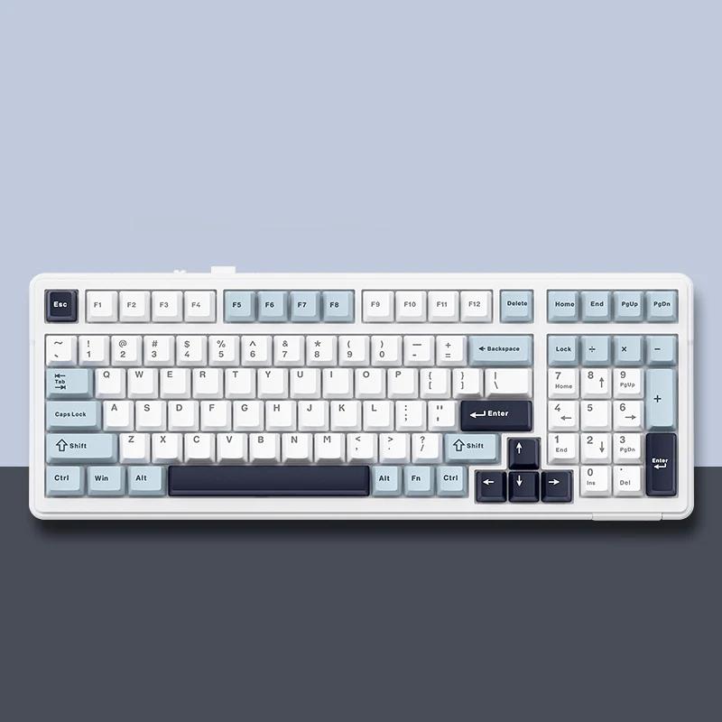 AULA F99 Gasket Mechanical Keyboard - Version:F99-Light Blue-FR4 - Switch:TTC Flaming Purple