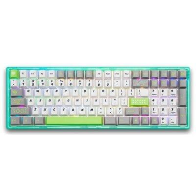 HEAVY SHELL Kira96 Three Mode Transparent Mechanical Keyboard - Version:Green-Three Mode - Switch:TTC ACE