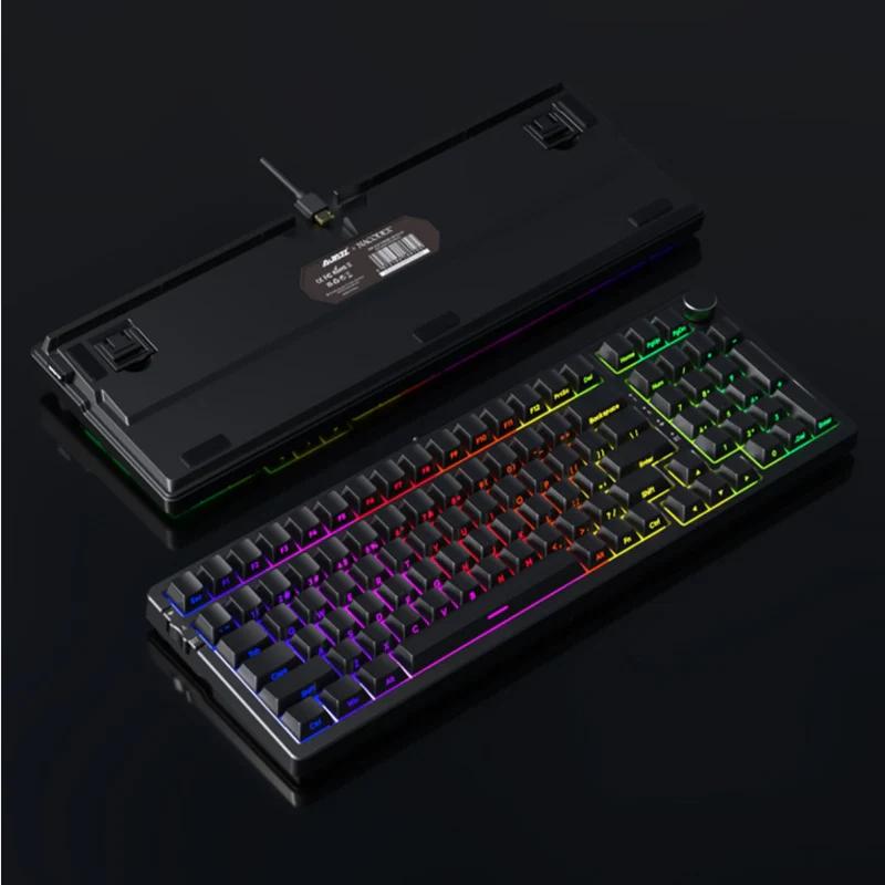 AJAZZ AK992 Side Printed Mechanical Keyboard - Version:Black - Switch:AS Brown