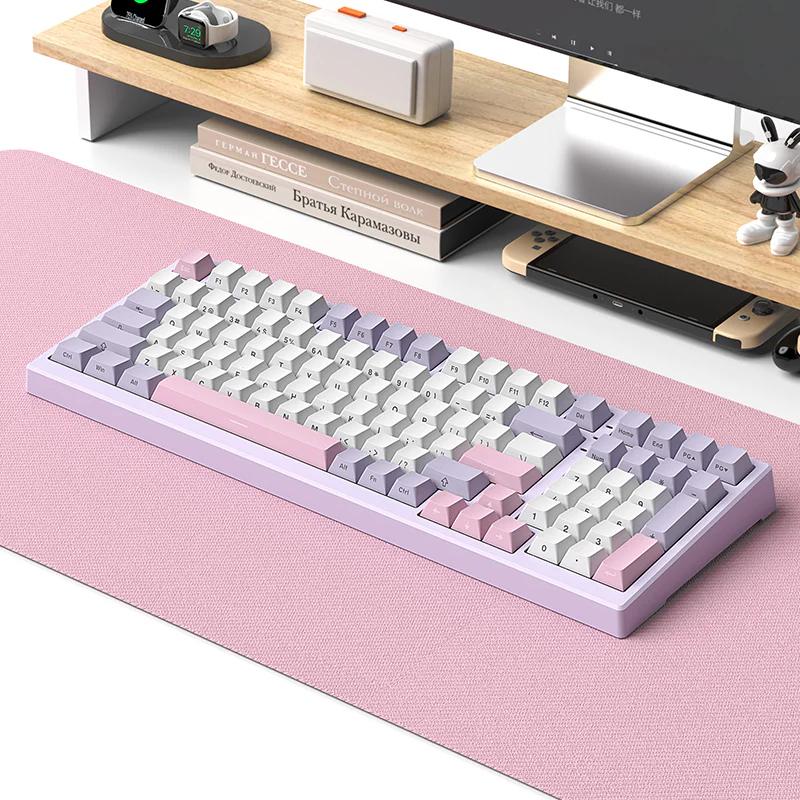 XINMENG X98ProV2 Gasket RGB Mechanical Keyboard - Version:X98ProV2 - Switch:Peach V3(Silent Linear Switch) - Color Version:Lilac(side-printed)