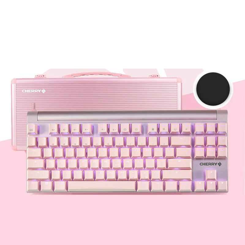 CHERRY MX8.0 Mechanical Keyboard - Version:Pink-White light - Switch:Silver Switch