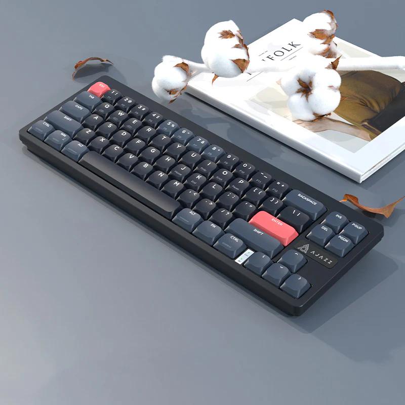 AJAZZ AKL680 Low Profile Mechanical Keyboard - Version:Blue Black - Switch:Brown Switch - Backlight:None