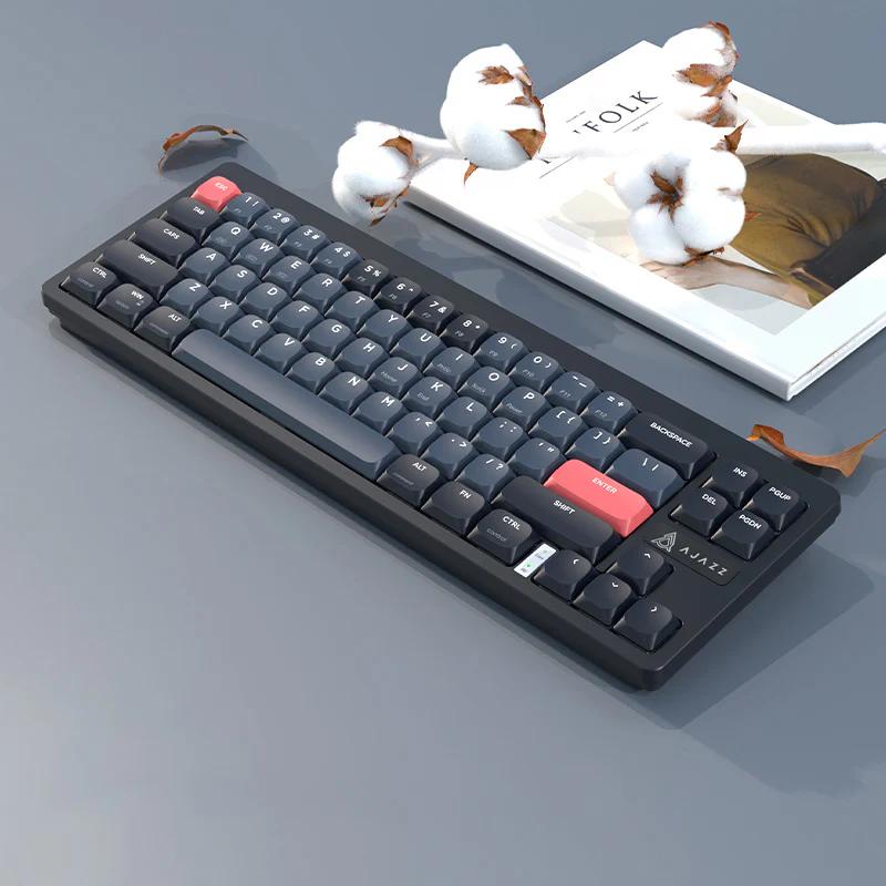 AJAZZ AKL680 Low Profile Mechanical Keyboard - Version:Black Blue - Switch:Brown Switch - Backlight:None