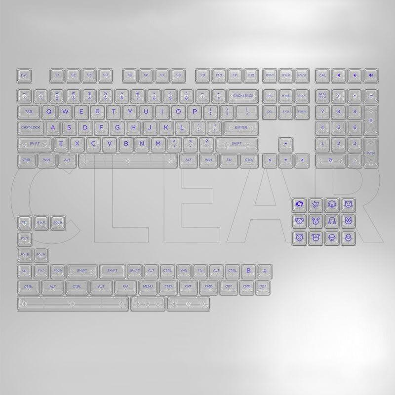 AKKO Transparent  ASA 155 Keycaps - Type:full clear-purple word