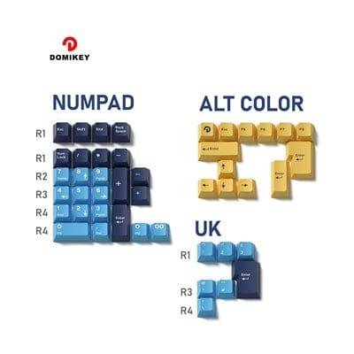 DOMIKEY Singlechip Cherry Profile Keycaps Set - Version:NUMPAD+ ALT COLOR+UK
