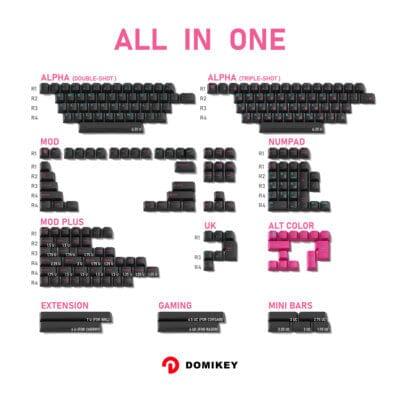 DOMIKEY Miami Night Cherry Profile Keycaps Set - Version:ALL IN ONE