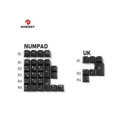 DOMIKEY WOB White on Black Cherry Profile Keycaps Set - Version:NUMPAD+ UK