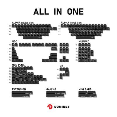 DOMIKEY WOB White on Black Cherry Profile Keycaps Set - Version:ALL IN ONE