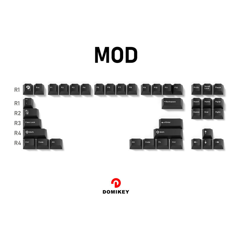 DOMIKEY WOB White on Black Cherry Profile Keycaps Set - Version:MOD