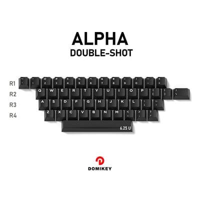 DOMIKEY WOB White on Black Cherry Profile Keycaps Set - Version:ALPHA -Double shot