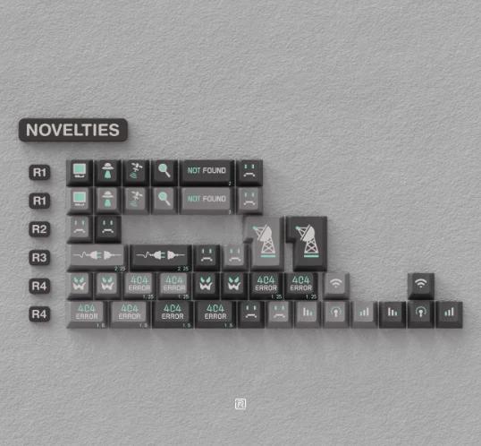 JTK 404 Error Cherry Profile ABS Keycaps - Version:JTK 404 Novelties