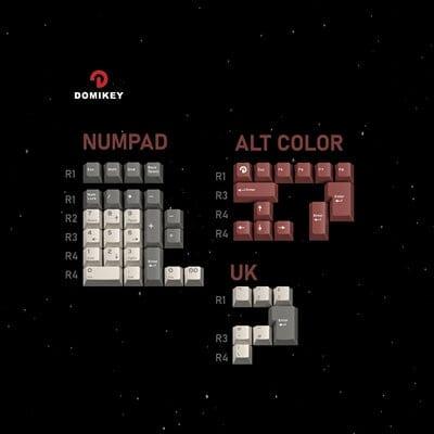 DOMIKEY Astronaut Cherry Profile Keycaps Set - Version:NUMPAD+ ALT COLOR+UK