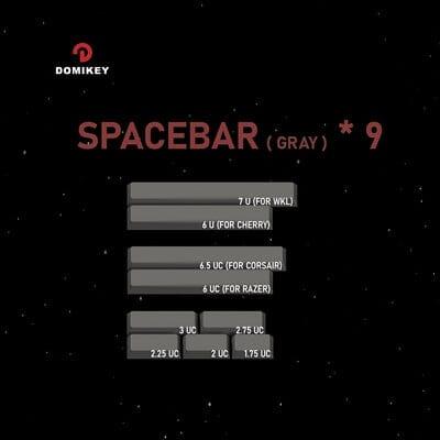 DOMIKEY Astronaut Cherry Profile Keycaps Set - Version:SPACEBAR-Grey