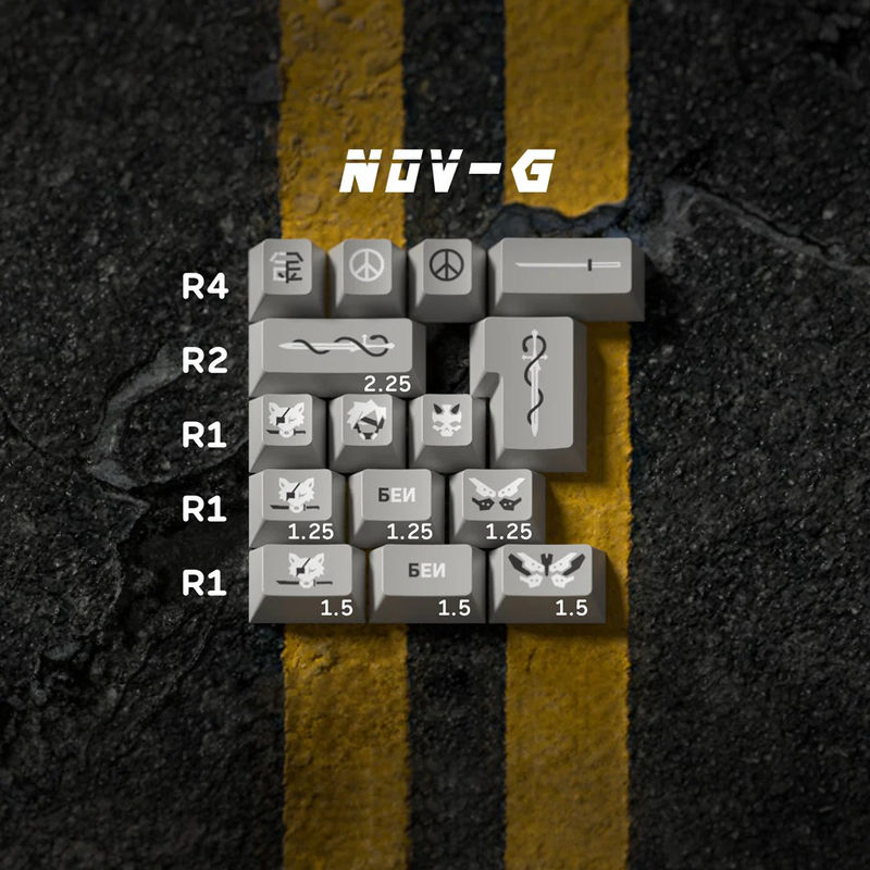 DOMIKEY CHASER Cherry Profile Keycaps - Version:Nov G